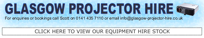 svga projectors hire stock, Glasgow projector rental, presentation equipment rentals, video & movie projection