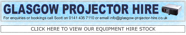 powerpoint projector hire Glasgow, data projectors rentals, digital projections from laptop computer, hiring boardroom presentations equipment,